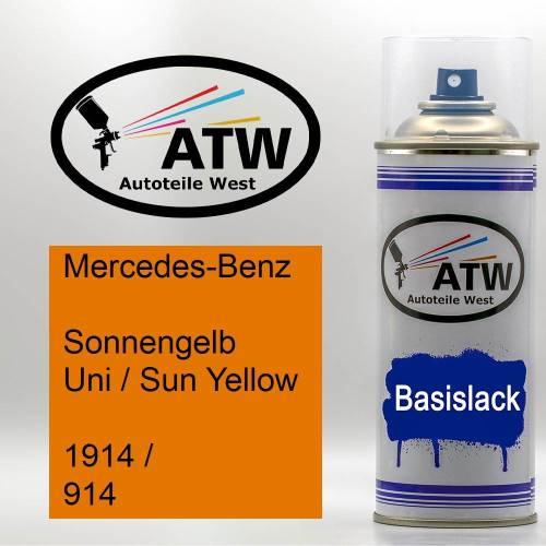 Mercedes-Benz, Sonnengelb Uni / Sun Yellow, 1914 / 914: 400ml Sprühdose, von ATW Autoteile West.
